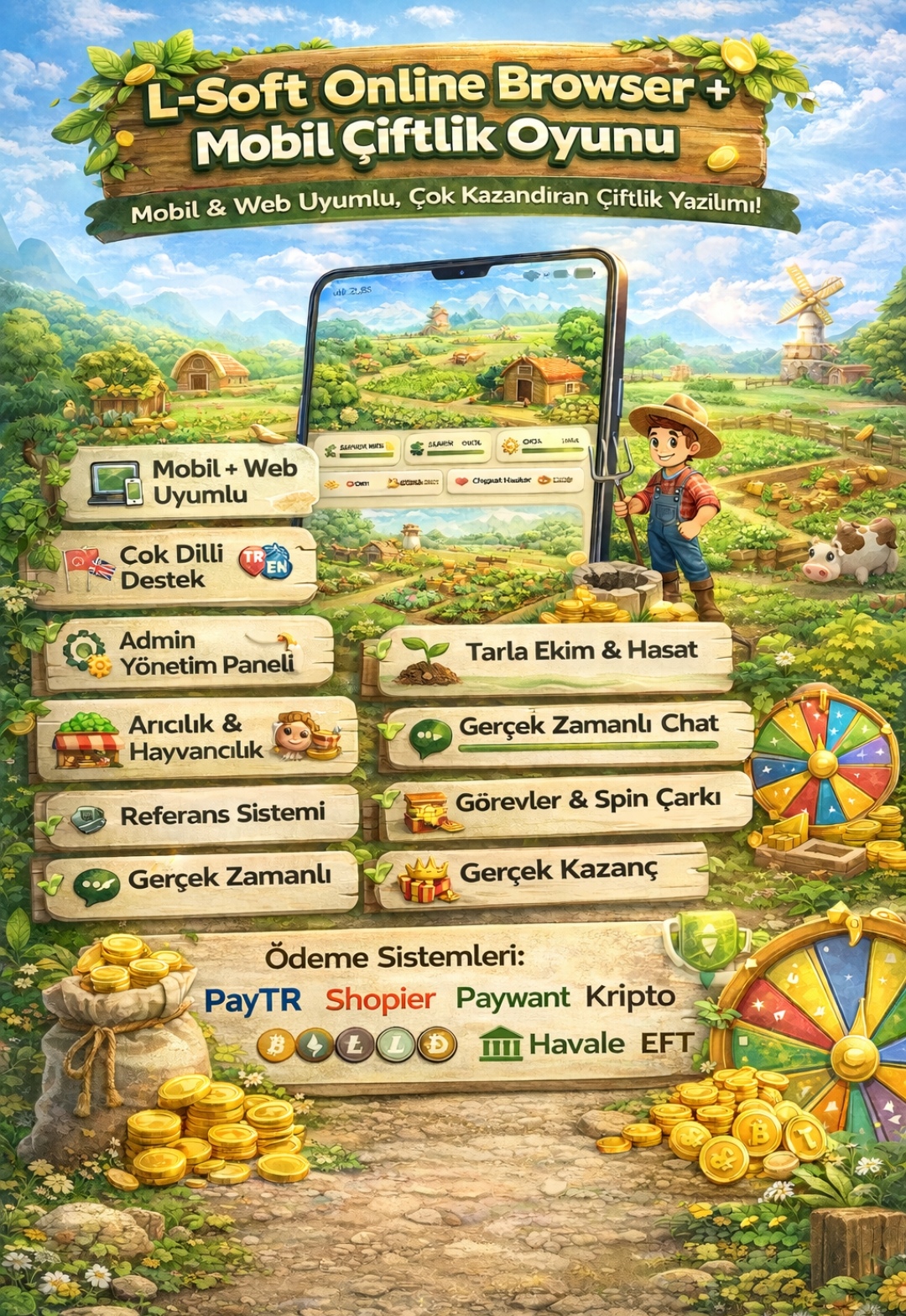 Online Çiftlik Oyunu Scripti Php ve Mobil